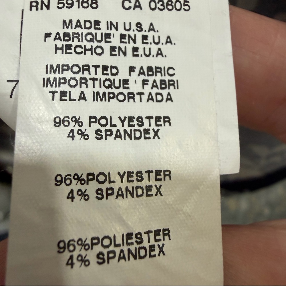 Karen Kane 3/4 Length Sleeves Navy Dress with Pink & Gray Floral Print - Picture 4 of 4